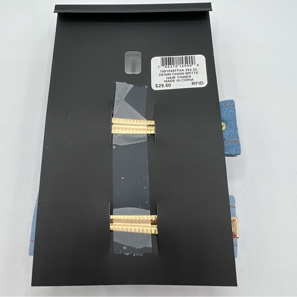 Inc International Concepts 2-Pc. Barrette Set in Gold-Tone/Denimn NWT MSRP $30 - Picture 3 of 3